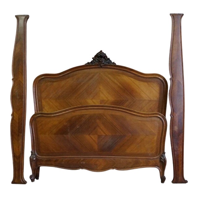 Antique French Rococo Full Bed For Sale
