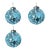 Vintage Oversized Aqua and White Glass Christmas Ornaments - Set of 3 For Sale
