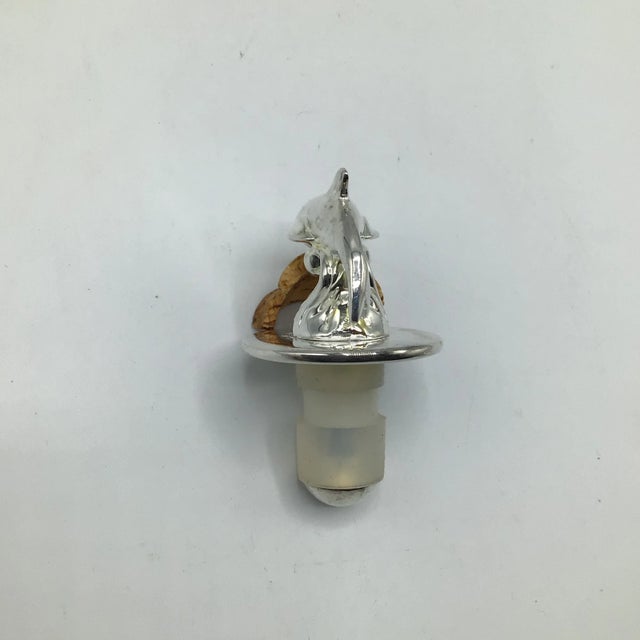 Dolphin Bottle Opener and Bottle Stopper by International Silver Company- Two Piece For Sale - Image 10 of 12