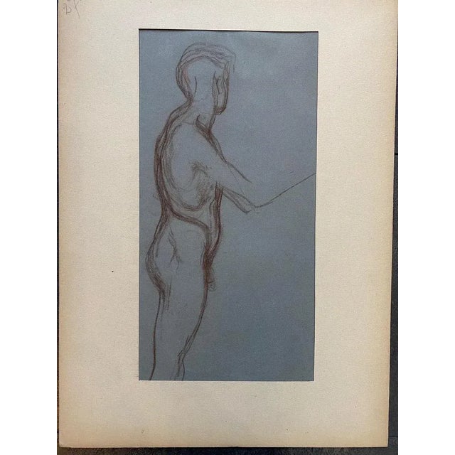Otto Vautier, Esquisse d'homme, 1910, Pencil on Paper For Sale - Image 4 of 6