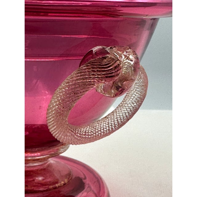 Murano Cranberry Glass Neo Classical Lidded Jar For Sale In Naples, FL - Image 6 of 10