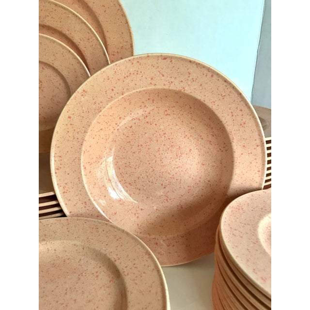 This is such a gorgeous set of dishes made by Mikasa in 1991 (discontinued the same year). It has a cantaloupe melon color...