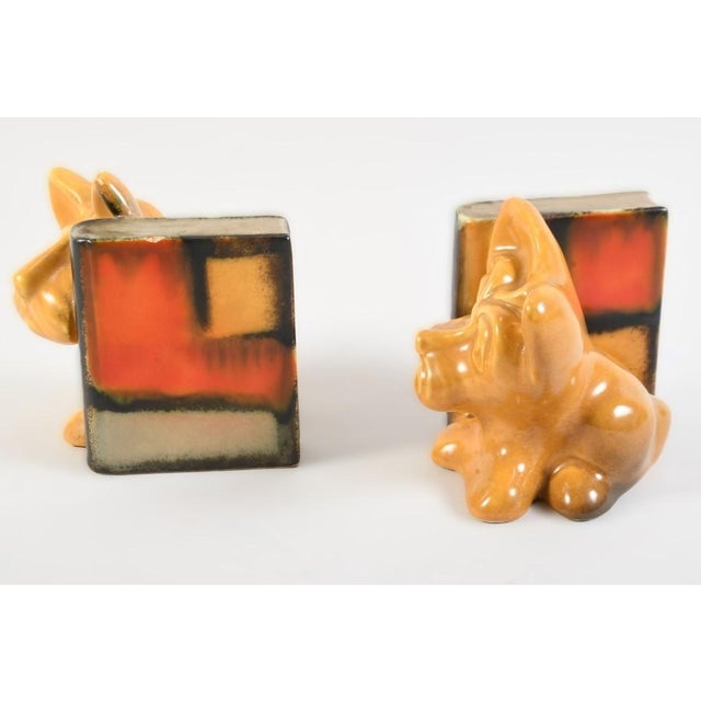 Ceramic Art Deco Terrier Dogs Bookends attributed to Walter Bosse for Goebel Design, Germany, 1930s, Set of 2 For Sale - Image 7 of 10