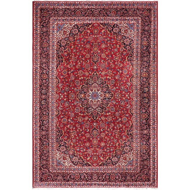 Shabby Chic Persian Red/Blue Wool Rug - 8'0'' X 11'11'' For Sale - Image 10 of 10