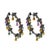 Contemporary Contemporary Diamond Multicolored Stone 18k White Gold Hoop Earrings, Pair For Sale - Image 3 of 5