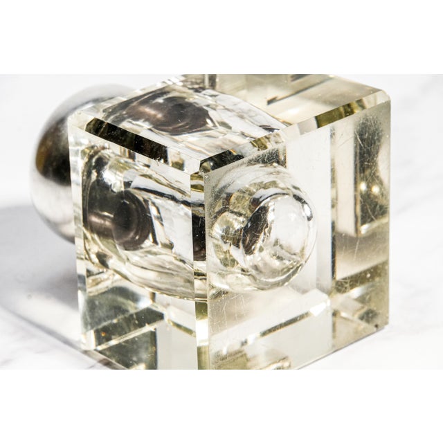 Magnificent Large Gilded Age Antique Black Starr & Frost Crystal Sterling Silver Desk Paperweight Inkwell Home Office Decor For Sale - Image 18 of 18