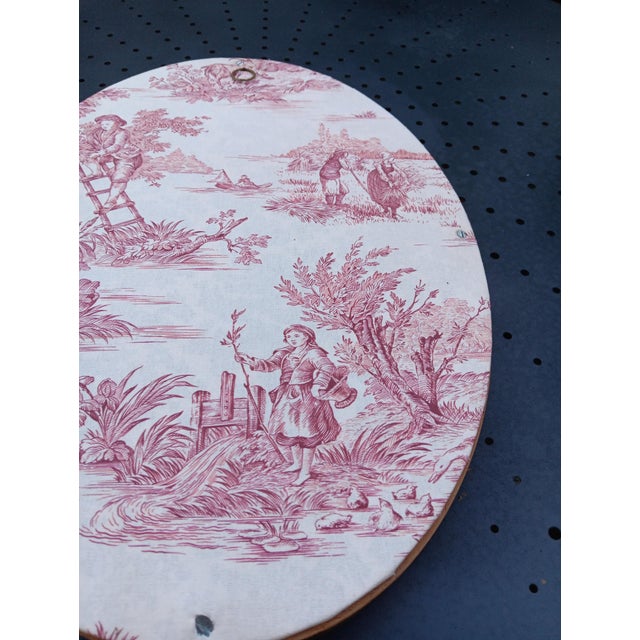 Wood Large Format Domed Glass Medallion Frame with Jouy Decoration, 1930s For Sale - Image 7 of 10