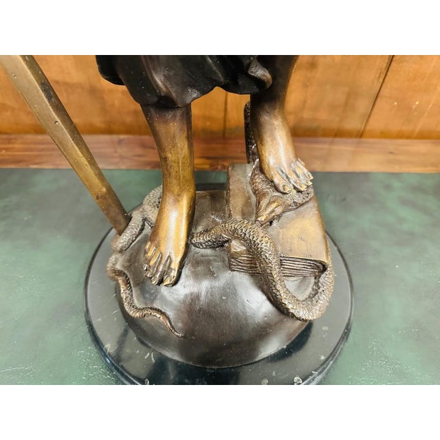 Statue of Lady Justice, 1920s-1940s, Bronze with Marble Base For Sale - Image 11 of 14