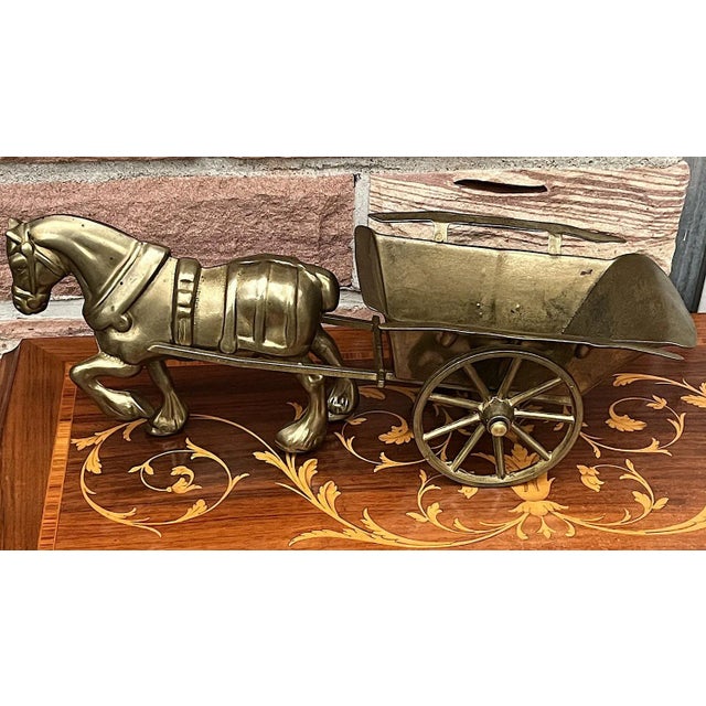 Decorative Brass Horse-Drawn Carriage, 1920s For Sale - Image 9 of 10