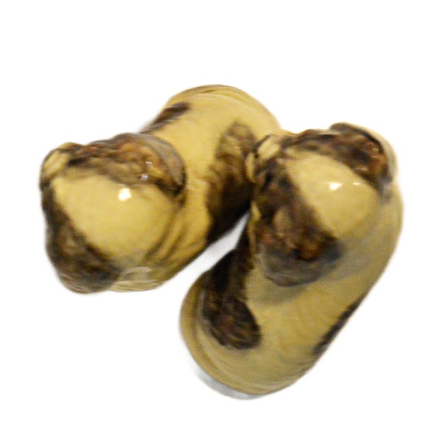 1930s Rare Matched Pair of Large Mortens Studio Staffordshire-Style Japanese Chin Dogs For Sale - Image 5 of 6