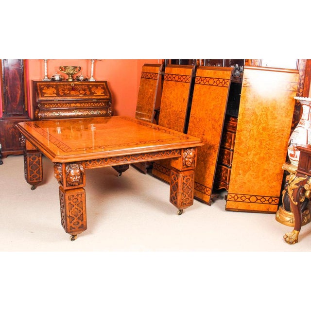 Wood Elizabethan Revival Pollard Oak Dining Table and 14 Chairs, 19th Century, Set of 15 For Sale - Image 7 of 18