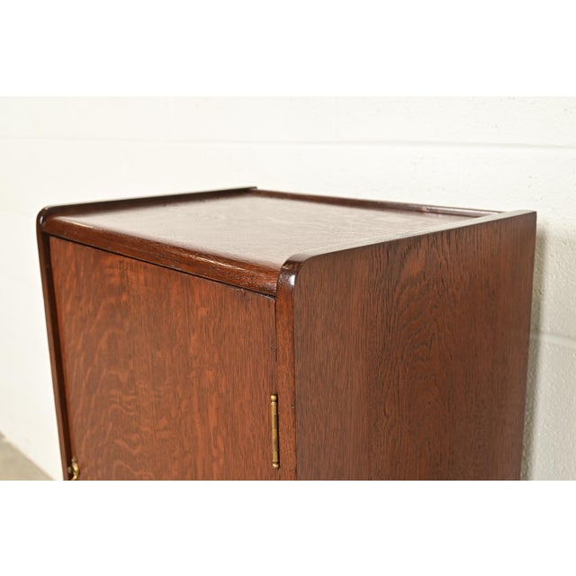 Brown Antique Victorian Carved Tiger Oak Music Cabinet, Circa 1900 For Sale - Image 8 of 14