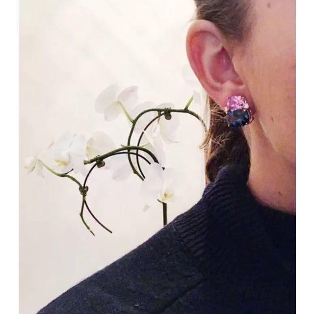 Not Yet Made - Made To Order Christina Addison Double Cushion Earrings With Citrine and Smoky Topaz - a Pair For Sale - Image 5 of 12