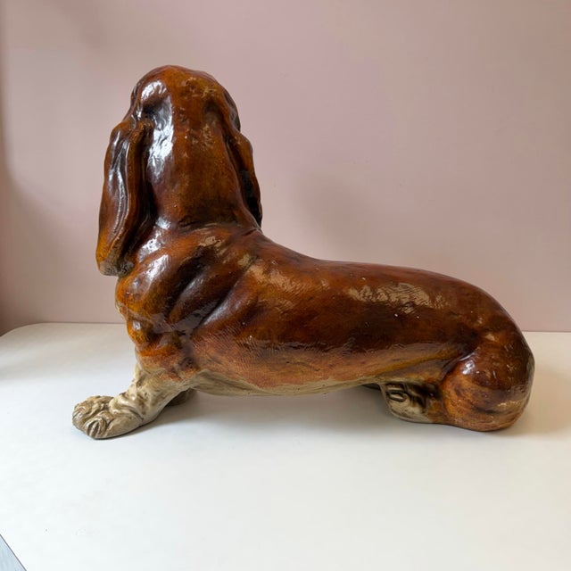 Vintage Mid-Century Extra Large Basset Hound Sculpture For Sale - Image 11 of 12
