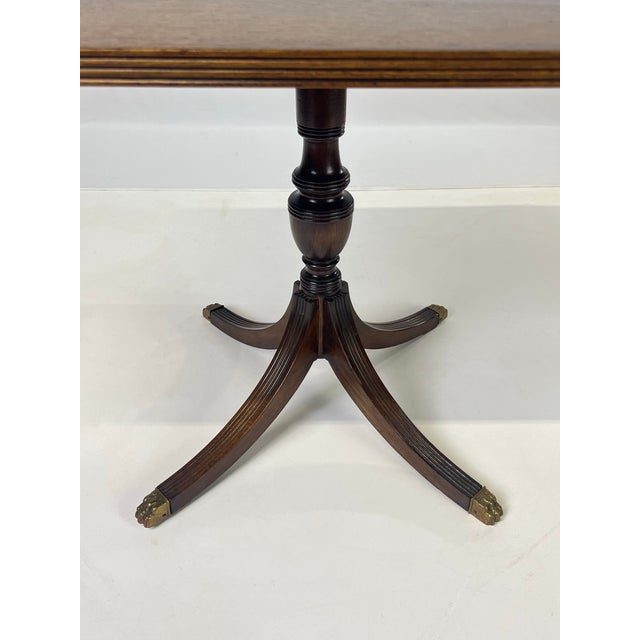 Mid 20th Century Kittinger Mahogany Pedestal Lamp Table (A 218) – Brass Lion Paw Feet For Sale - Image 11 of 13