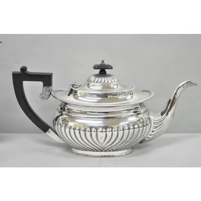 Mid 20th Century Antique English Sheffield B. Altman Art Deco Silver Plated Tea Service Set - 4 Pc For Sale - Image 5 of 18