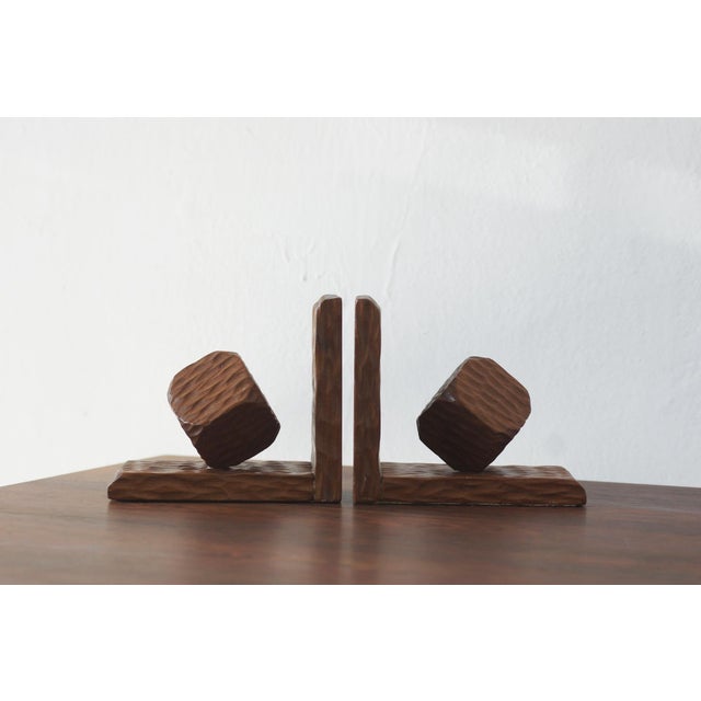 Mid-Century Modern Wooden Bookends, 1950s, Set of 2 For Sale - Image 4 of 4