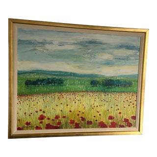 Michel Henry “Champs De Coquelicots” Original Oil Painting For Sale