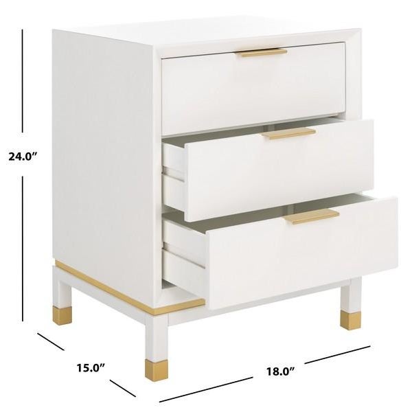 2020s Baskin 3 Drawer Accent Table - White For Sale - Image 5 of 11