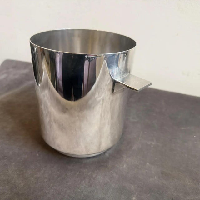 1970s Minimalist Silver Plated Ice Bucket by Lino Sabattini for Christofle For Sale - Image 10 of 12