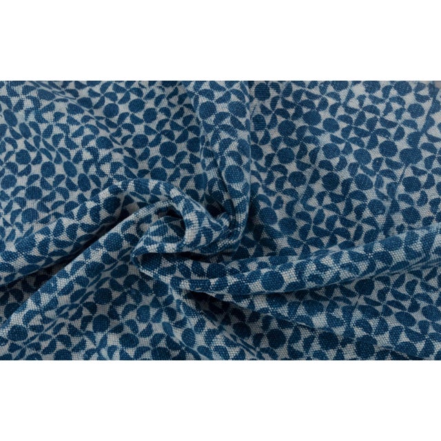 Blue Indigo Hand Woven Bohemian Cotton Flatweave Kilim Rug, Boho Blue Rug 5x7Ft. For Sale - Image 6 of 18