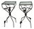 Vintage Sculptural Wrought Iron Ivy Leaf Glass-Top Side Tables by Scully & Scully – Pair For Sale