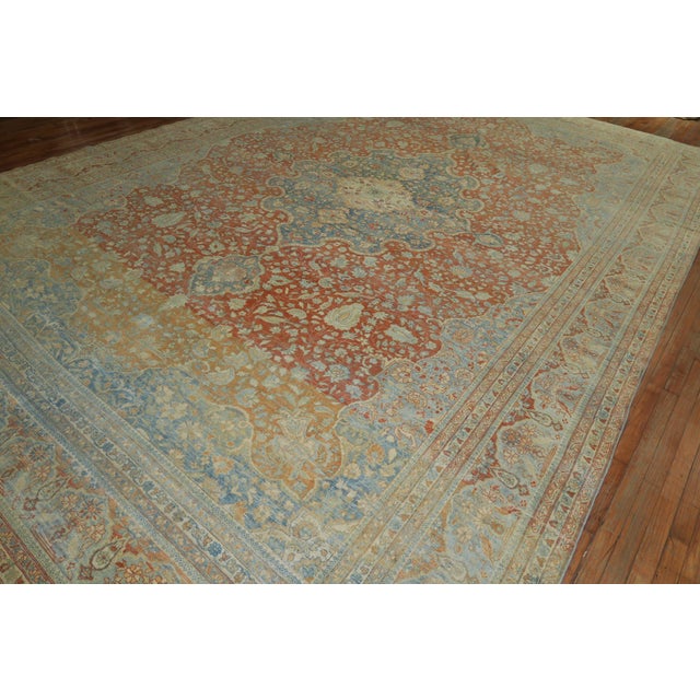 19th Century Antique Zabihi Collection Mohtasham Kashan Rug - 12' x 17'5" For Sale - Image 9 of 12