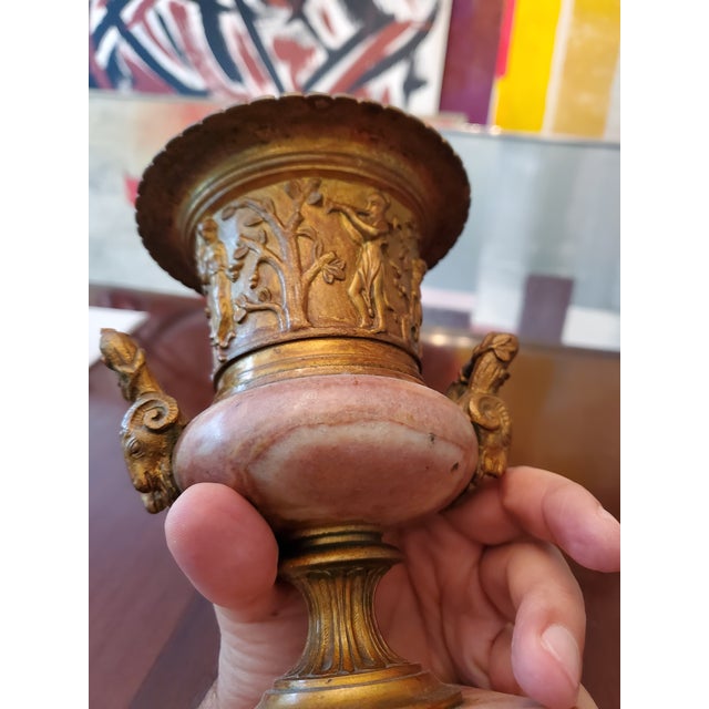 Antique Rouge Royall Marble & Bronze Grand Tour Urn For Sale In Boston - Image 6 of 12