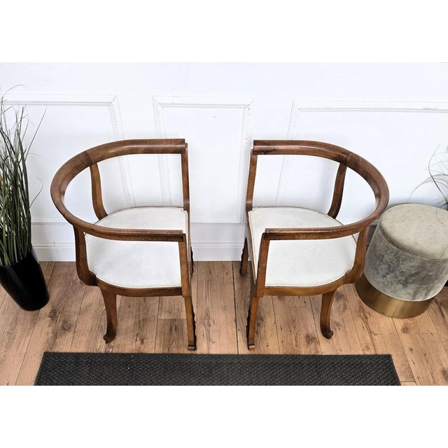 Mid-Century Art Deco Italian Briar Wood Lounge Armchairs, 1940s For Sale - Image 6 of 12