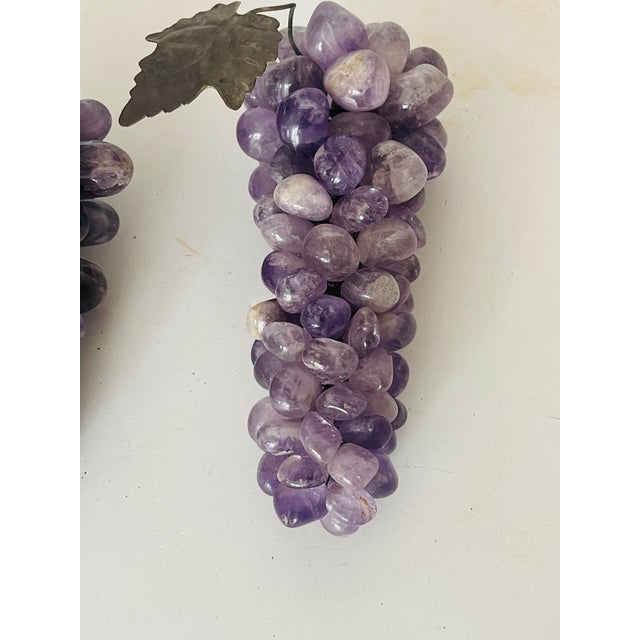 Traditional Vintage Pair of 2 LBS Amethyst Grapes Clusters For Sale - Image 3 of 4