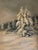 Dark Vintage Winter Landscape in Figural Santas Ornamental Frame For Sale In Miami - Image 6 of 6