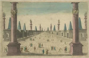 Illustration of the Prophet's Mosque or Al-Masjid an-Nabawī in Medina