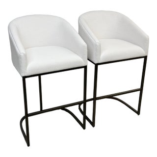 Restoration Hardware Emery Bar Stools, Pair For Sale