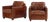 A Pair of French Leather Club Chairs, C. 1980. For Sale
