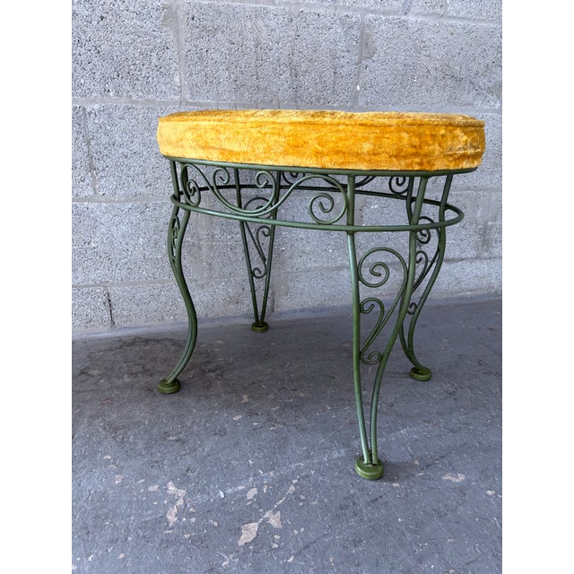 A Pair of Vintage Mid-Century Modern Wrought Iron Bench / Foot Stools. Circa 1960s For Sale - Image 17 of 18