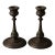 Antique Wood Hand-Carved Candlestick Holders Victorian Gothic Decor For Sale