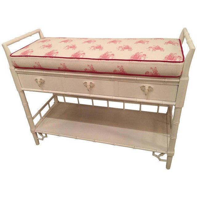 Vintage Lilly Pulitzer Girls Faux Bamboo Lacquered Baby Changing Table For Sale - Image 11 of 12