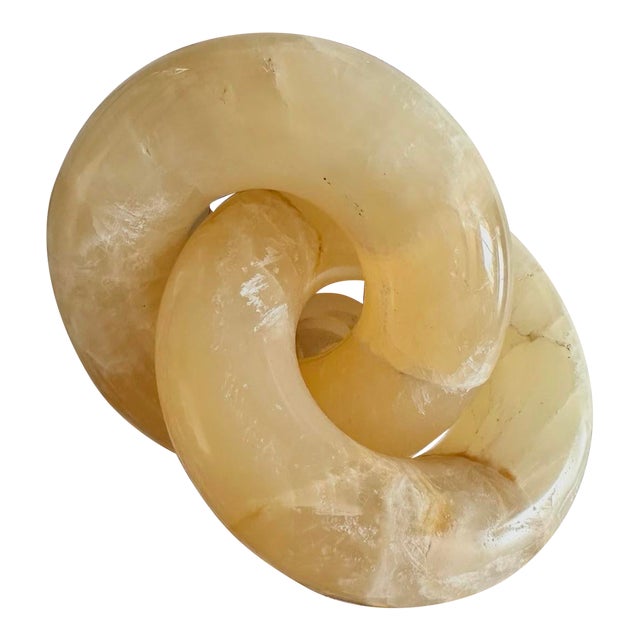 Alabaster Knot/Chain Object Paperweight For Sale