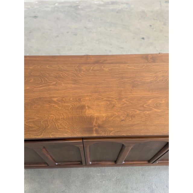 1960s Reworked Arched Walnut Credenza For Sale - Image 11 of 15