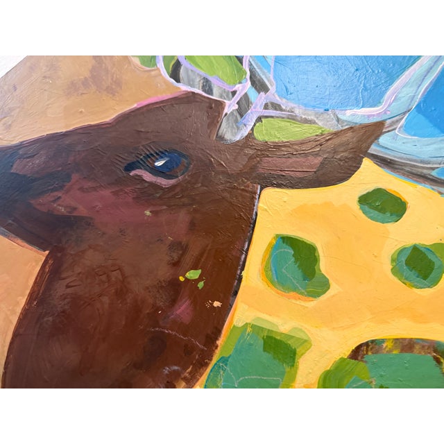 Burnt Umber "Wapiti's Day Off" a Bull Elk Painting by LWren Walraven For Sale - Image 8 of 10