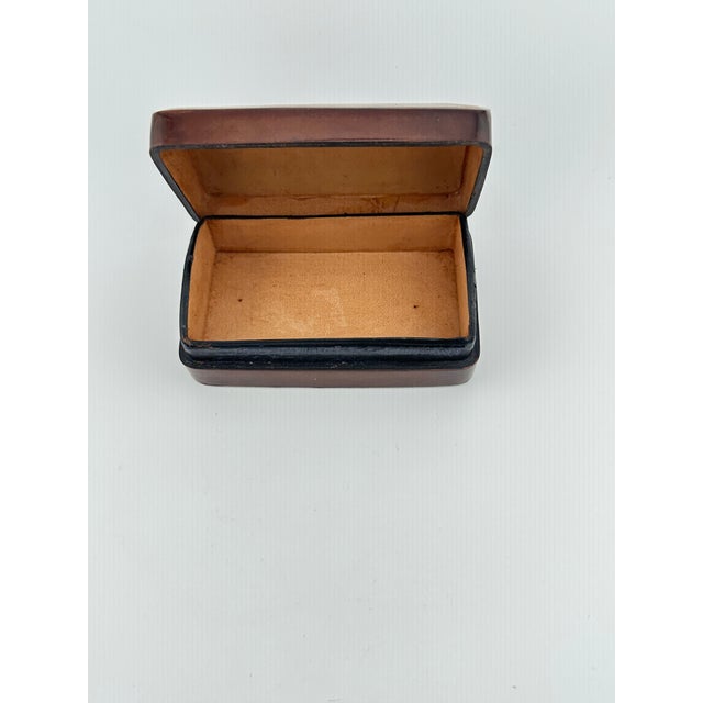 Italian Vintage Italian Leather Trinket Box For Sale - Image 3 of 8