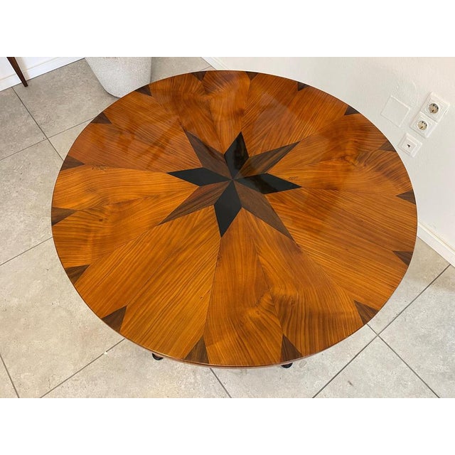 Biedermeier Walnut Round Table For Sale - Image 11 of 12
