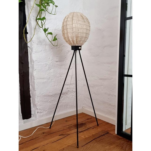 Black Mid-Century Scandinavian Modern Tripod Floor Lamp, Sweden For Sale - Image 8 of 10