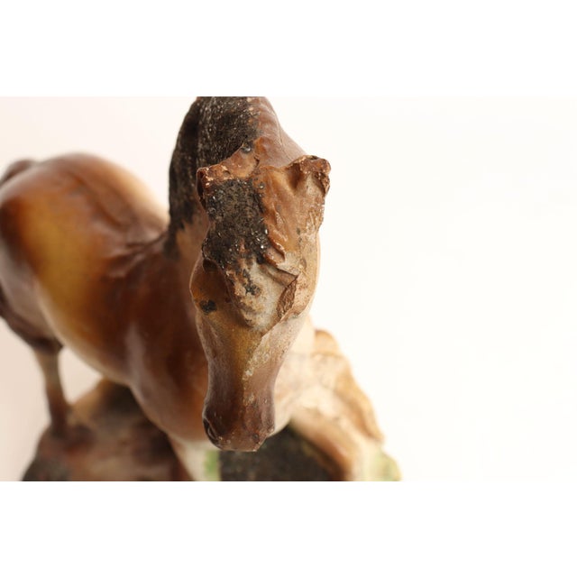 Vintage Painted Chalkware Horse Sculpture / Figurine For Sale - Image 14 of 18