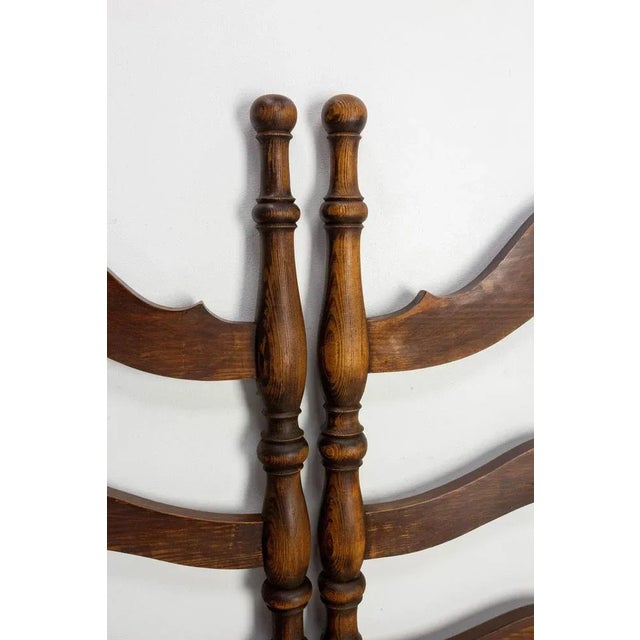 Brown French Fir Headboard for Queen Size Bed, 1940s For Sale - Image 8 of 12