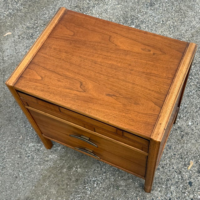 1960s Mid Century Modern Walnut Nightstand / End Table For Sale - Image 5 of 8