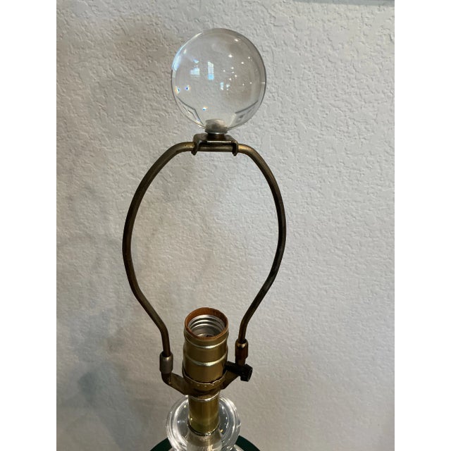 1970s Van Teal Mid-Century Modern Green, Black & Gold Lucite Table Lamp For Sale - Image 12 of 12