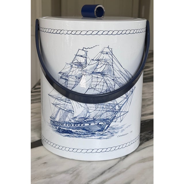 Vintage Sailing Ship Constitution 1797 Ice Bucket For Sale - Image 11 of 15
