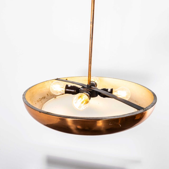 Copper Pendant Lamp by Josef Hurka for Napoko, 1930s For Sale - Image 3 of 8