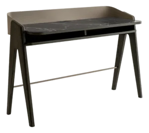 Bravero Laguna Oak and Breccia Imperiale Glass Desk by Morica Design